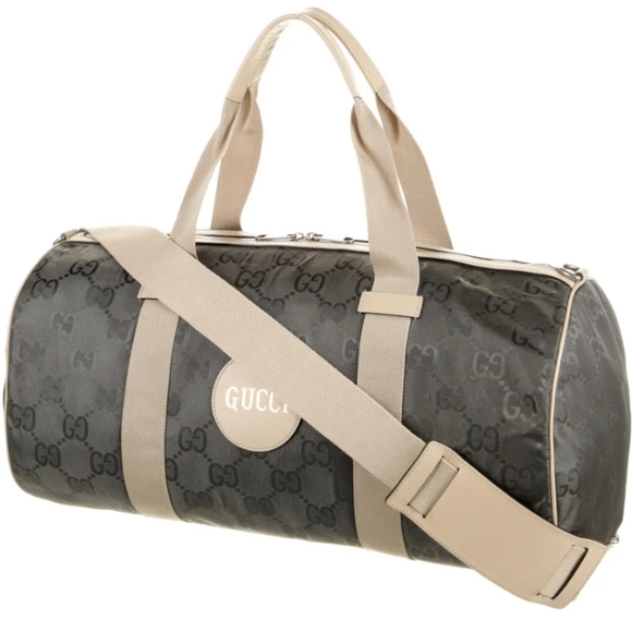 Gucci Other - NWOT GUCCI Monogram Gray Cream Whitw Nylon Leather Off The Grid Duffle Bag Strap